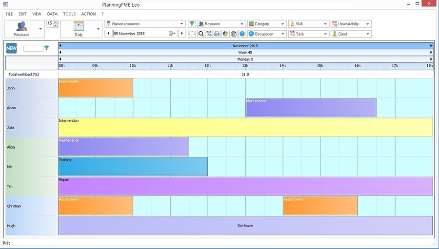 Manage shift schedule, weekly or monthly planning - PlanningPME