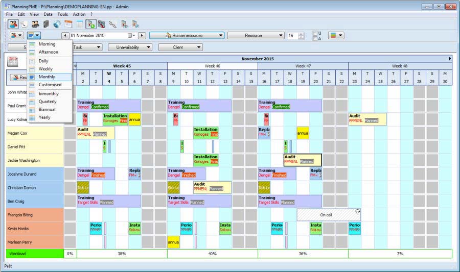 Visualize your working schedule with PlanningPME